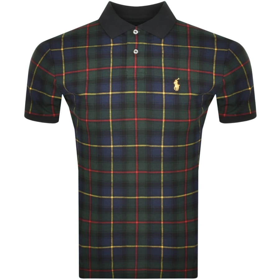 Ralph Lauren Tartan Polo T Shirt Green | Mainline Menswear